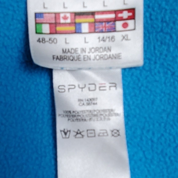 Women's Spyder Core Waffle Knit Zip Up Jacket Turquoise Size L - Picture 7 of 16